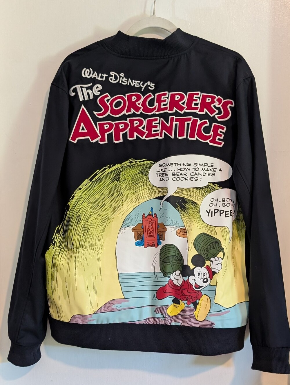 🏰 Rare! Disney D23 Exclusive Sorcerer's Apprentice Mickey Navy Bomber Jacket